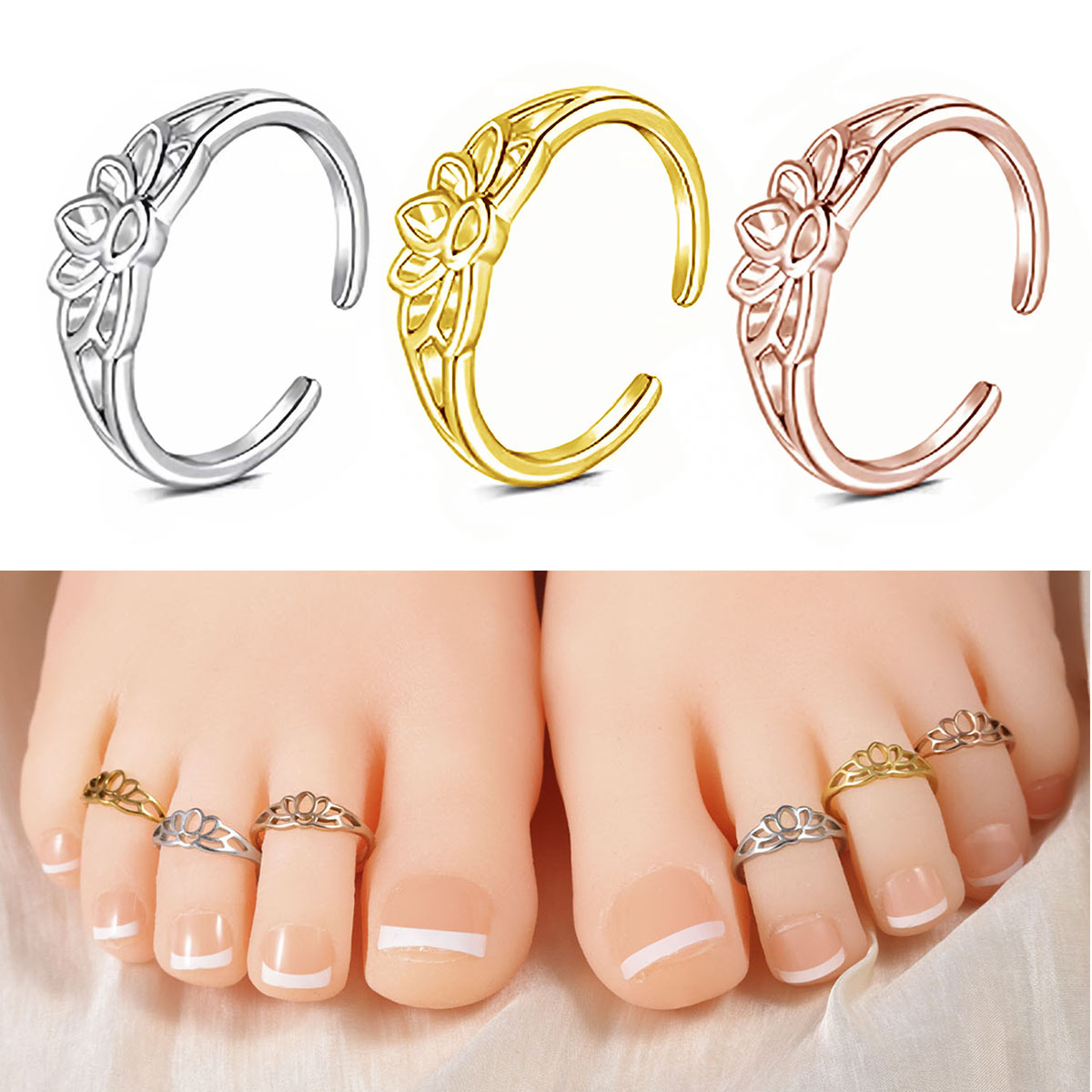 Women'S Fashion Rings Gold - Anel de Dedo em Aço Inoxidável