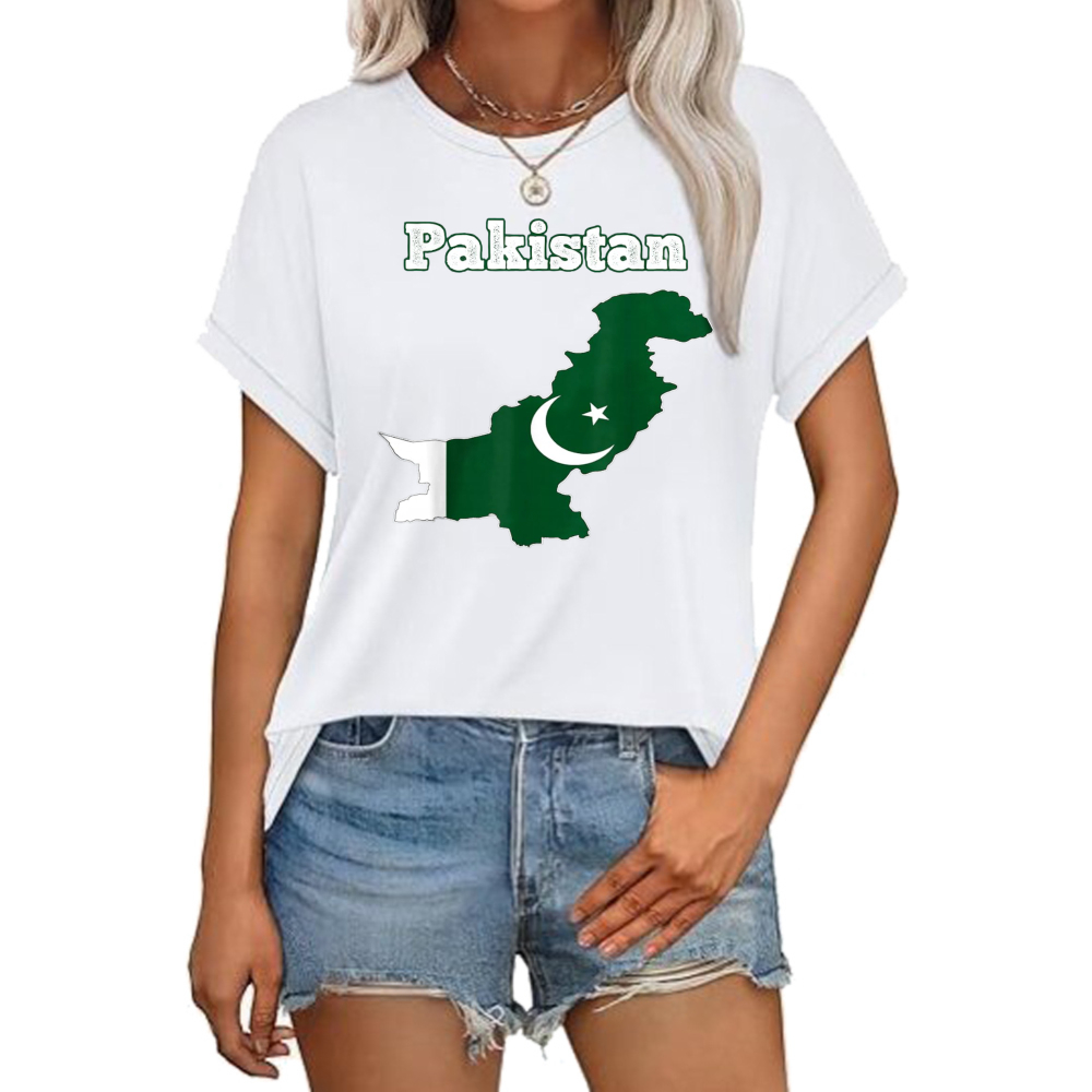 Women Fashion Pakistan - Camiseta com a Bandeira do Paquistão