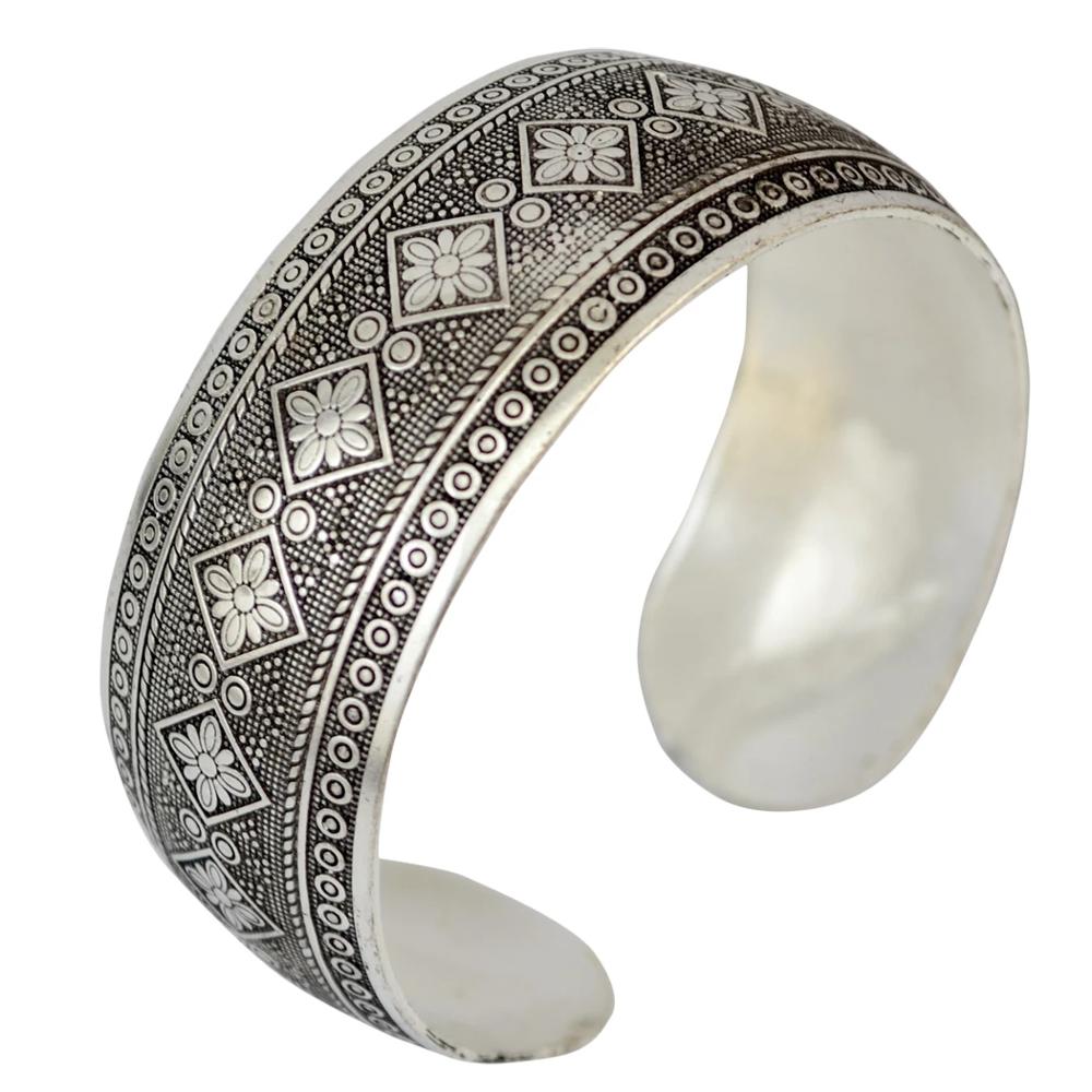 Women Fashion Pakistan - Vintage Tibet Prateado Cuff Bracelet para