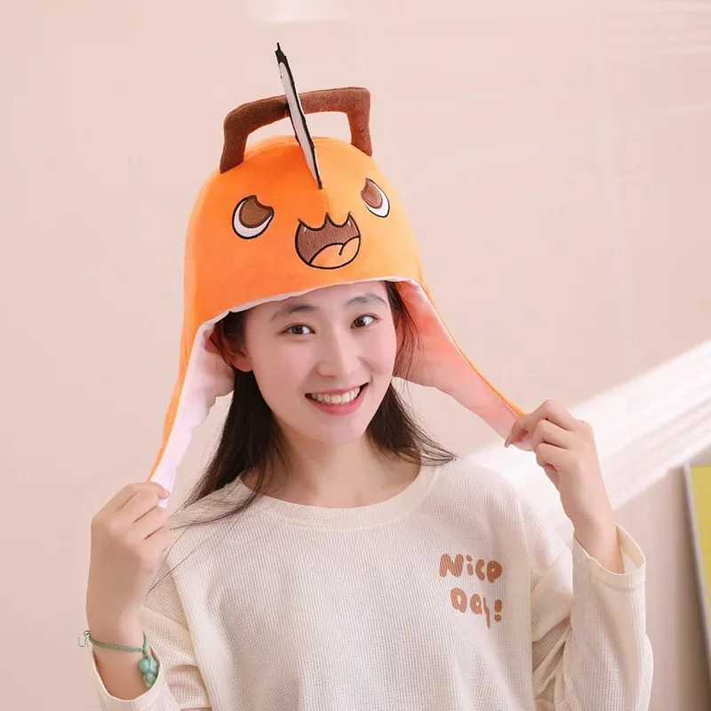 Women Fashion Hats - Anime motosserra homem pochita cosplay pelúcia