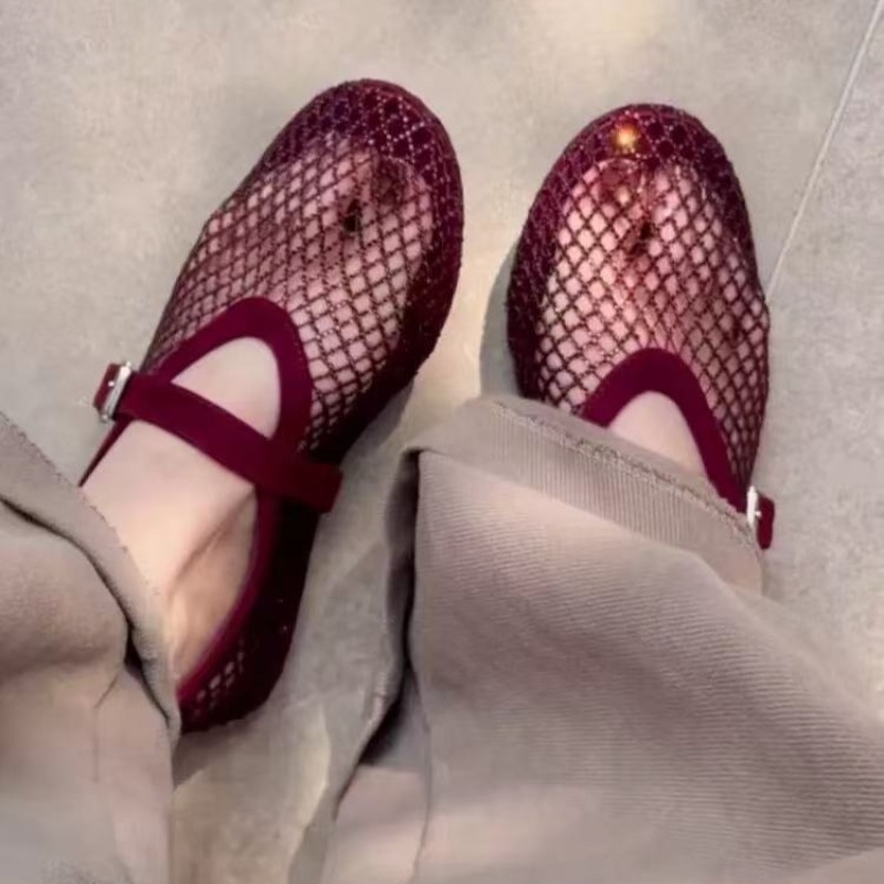 Women'S Fashion Shoes - Sandálias Femininas Vazadas com Strass, Novidade