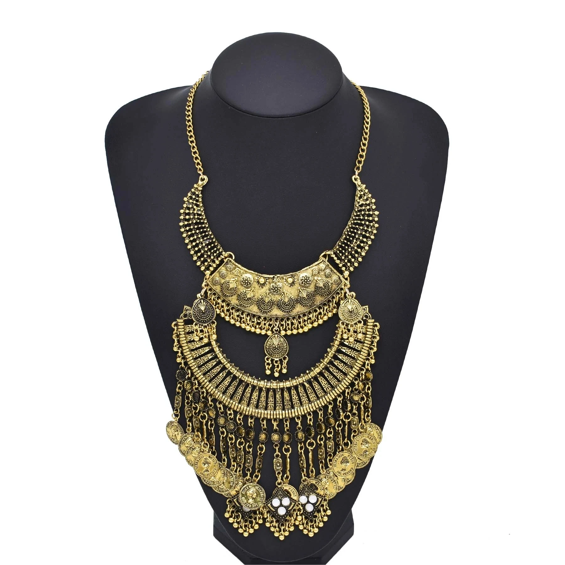 Women Fashion Pakistan - Retro dourado cigano afegão moedas bib