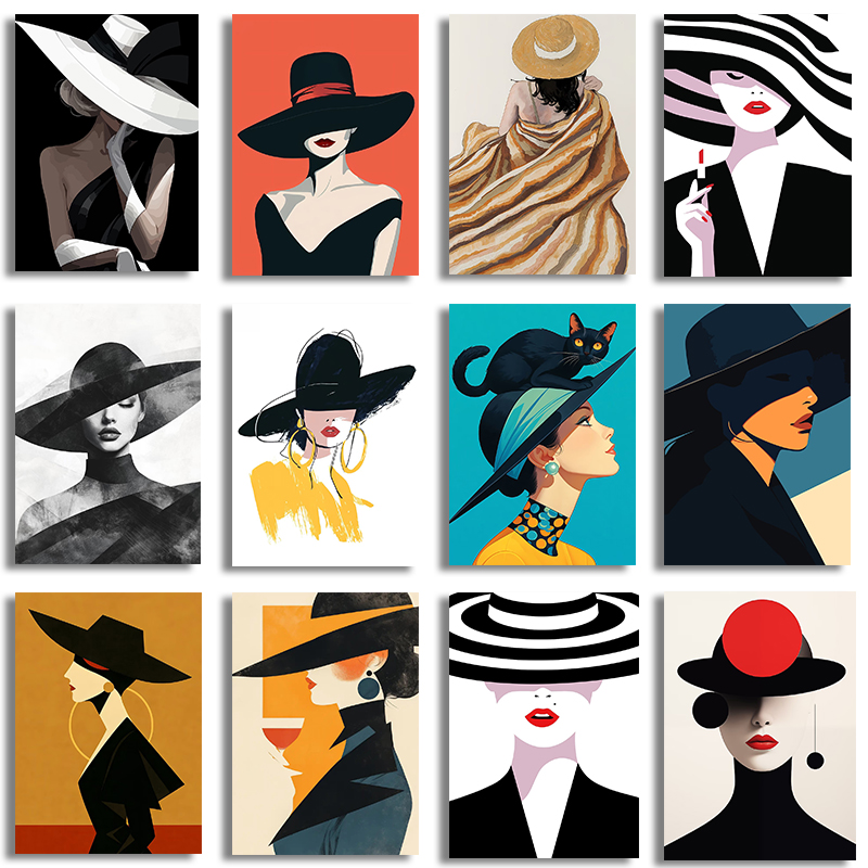 1 peça de tela sem moldura, mo - Women Fashion Hats avaliação e preço