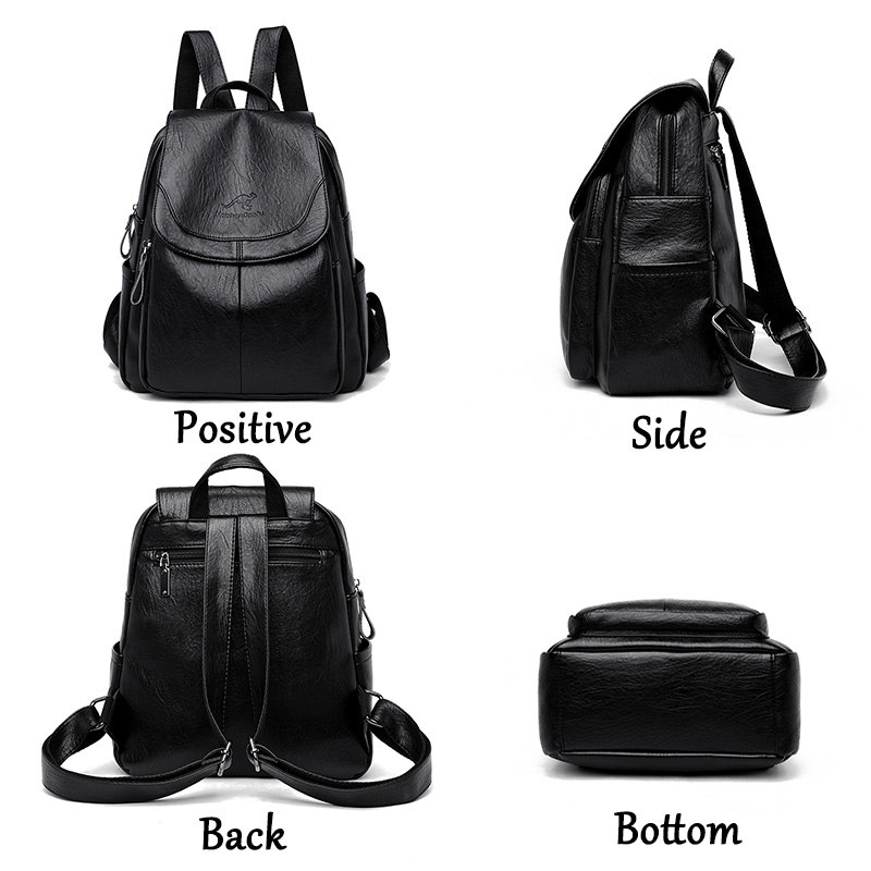 Mochila Vintage de Couro Macio - Women Fashion Online avaliação e preço