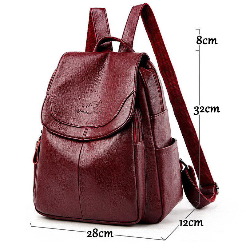 Mochila Vintage de Couro Macio - Women Fashion Online avaliação e preço