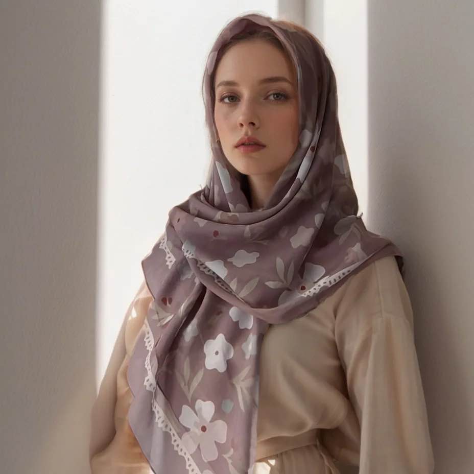Lenço quadrado estampado flora - Women Fashion Malaysia avaliação e preço