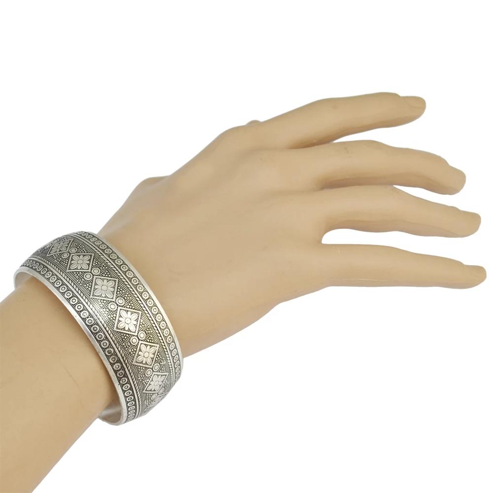 Vintage Tibet Prateado Cuff Br - Women Fashion Pakistan avaliação e preço