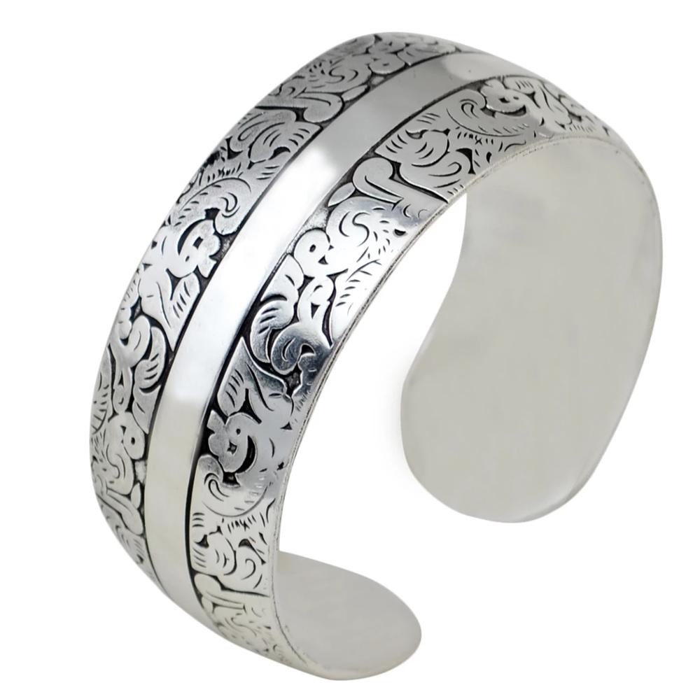 Vintage Tibet Prateado Cuff Br - Women Fashion Pakistan avaliação e preço