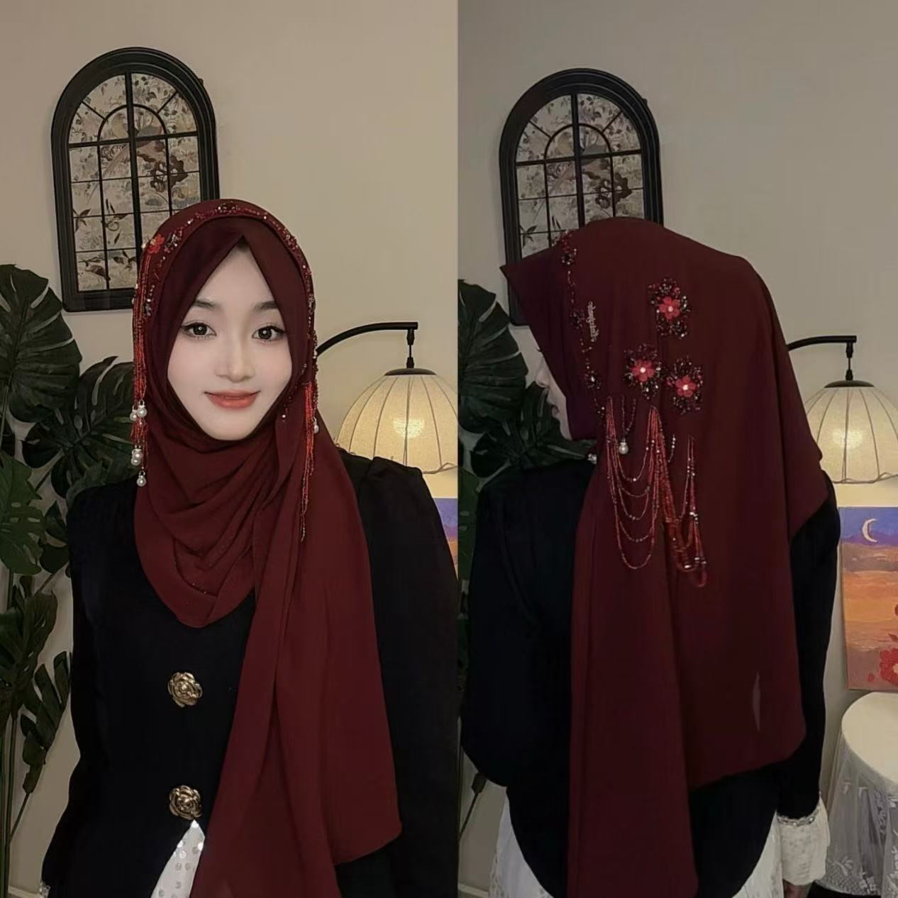 Abaya Hijab para Mulheres Muçu - Women Fashion Malaysia avaliação e preço