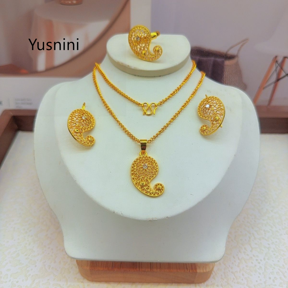 Novo Conjunto de Joias Românti - Women'S Fashion Rings Gold avaliação e preço
