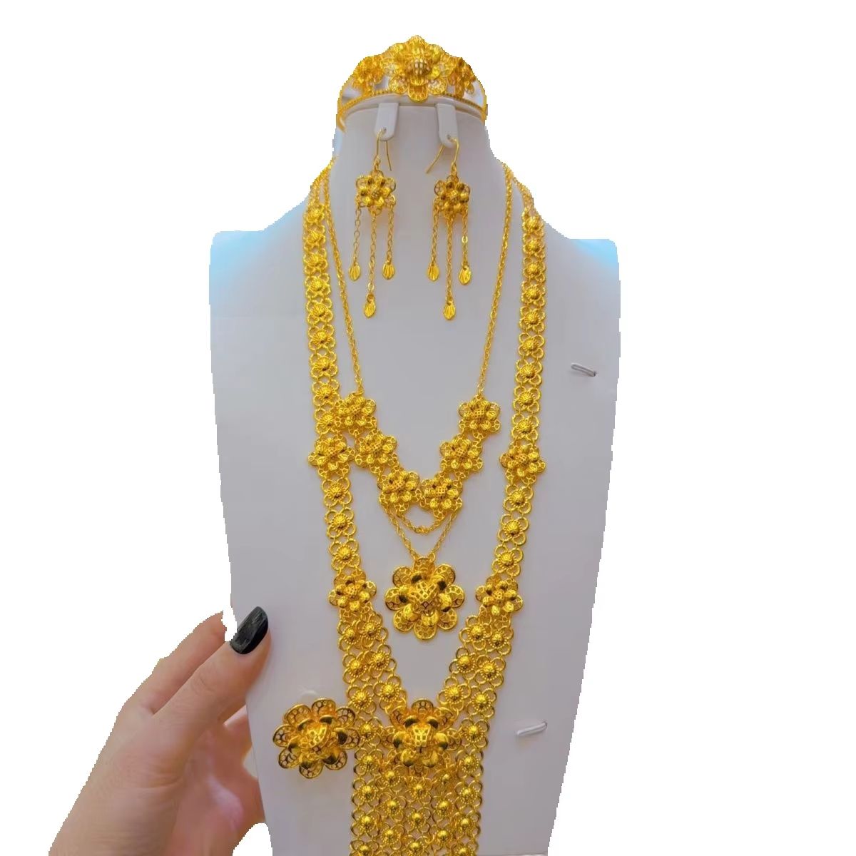 Novo conjunto de joias frances - Women'S Fashion Rings Gold avaliação e preço