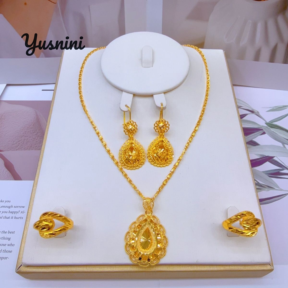 Moda europeia dubai 24k banhad - Women'S Fashion Rings Gold avaliação e preço