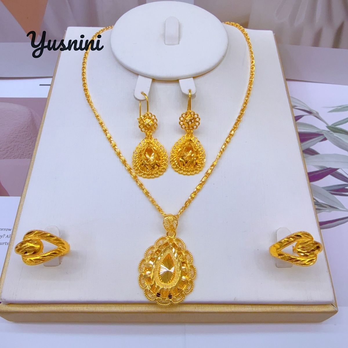 Moda europeia dubai 24k banhad - Women'S Fashion Rings Gold avaliação e preço