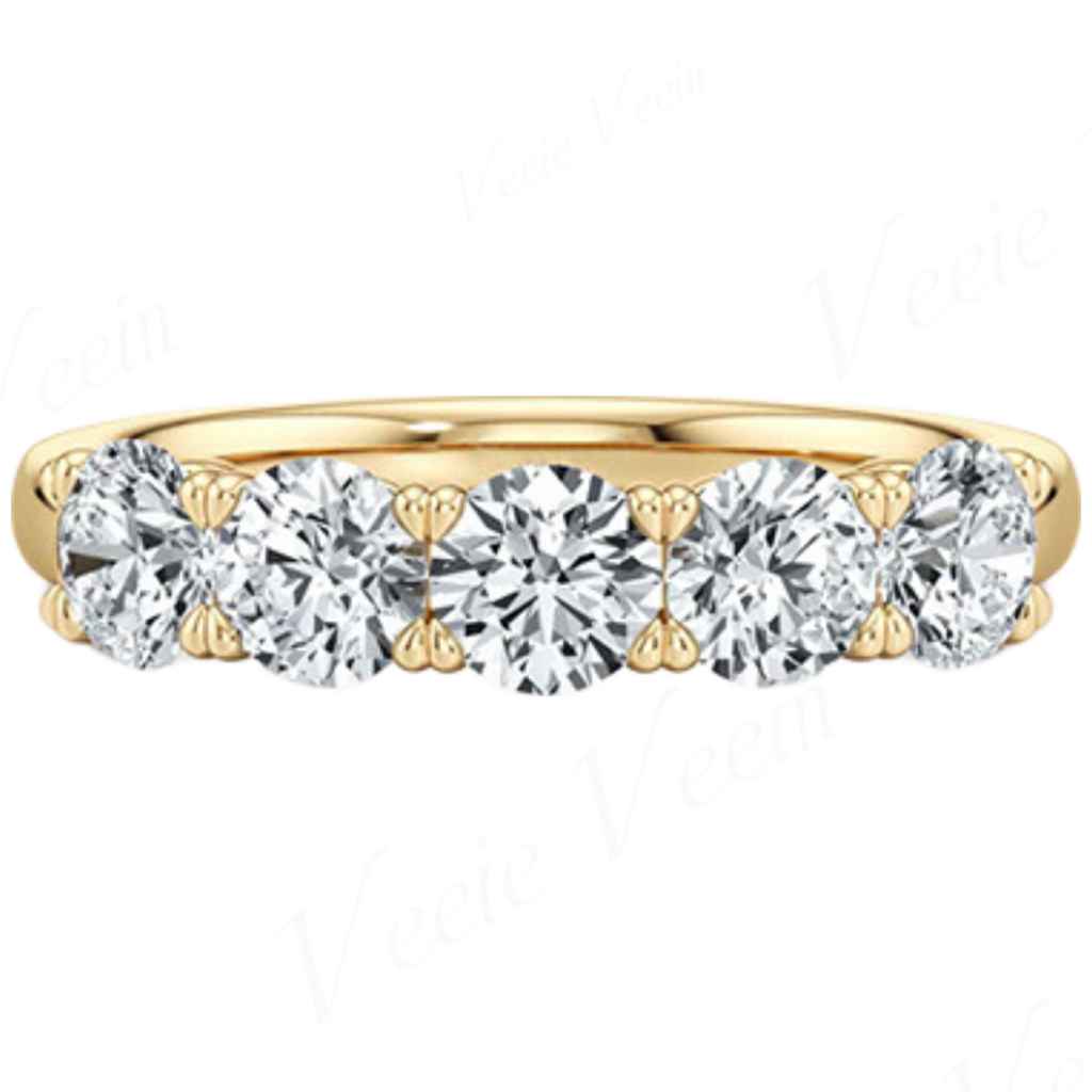 Anel de Moissanite Veeie Veein - Women'S Fashion Rings Gold avaliação e preço