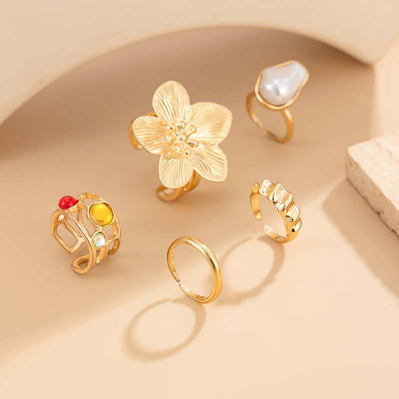 Conjunto de Anéis de Dedo Ajus - Women'S Fashion Rings Gold avaliação e preço