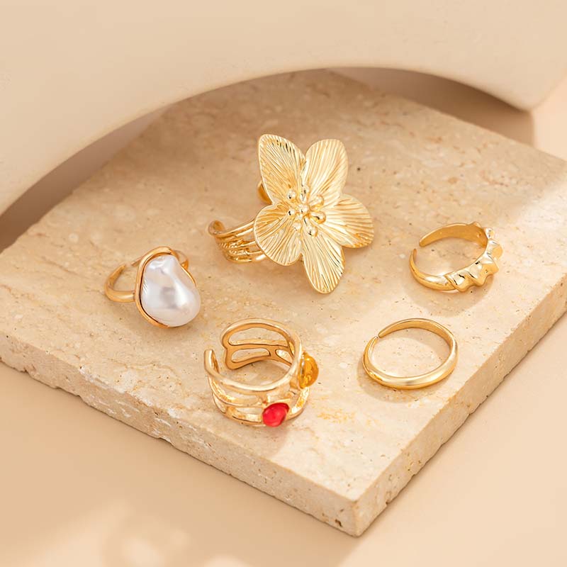 Conjunto de Anéis de Dedo Ajus - Women'S Fashion Rings Gold avaliação e preço
